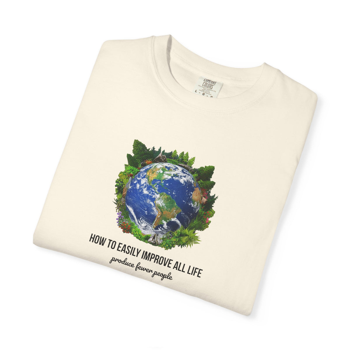 Globe and forest artwork t-shirt with quote print