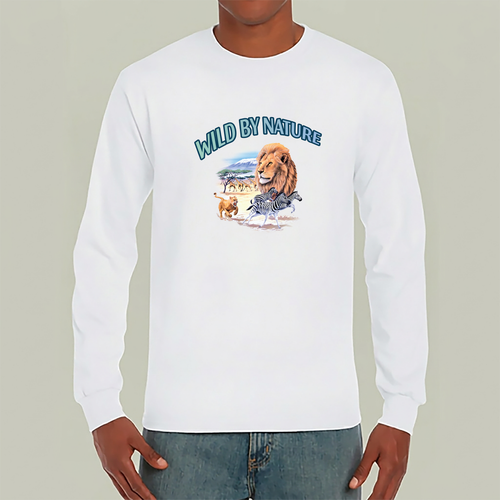 Sustainable lifestyle graphic tee with planet earth print
